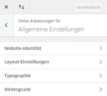 Screenshot der Allgemeinen Einstellungen von Divi