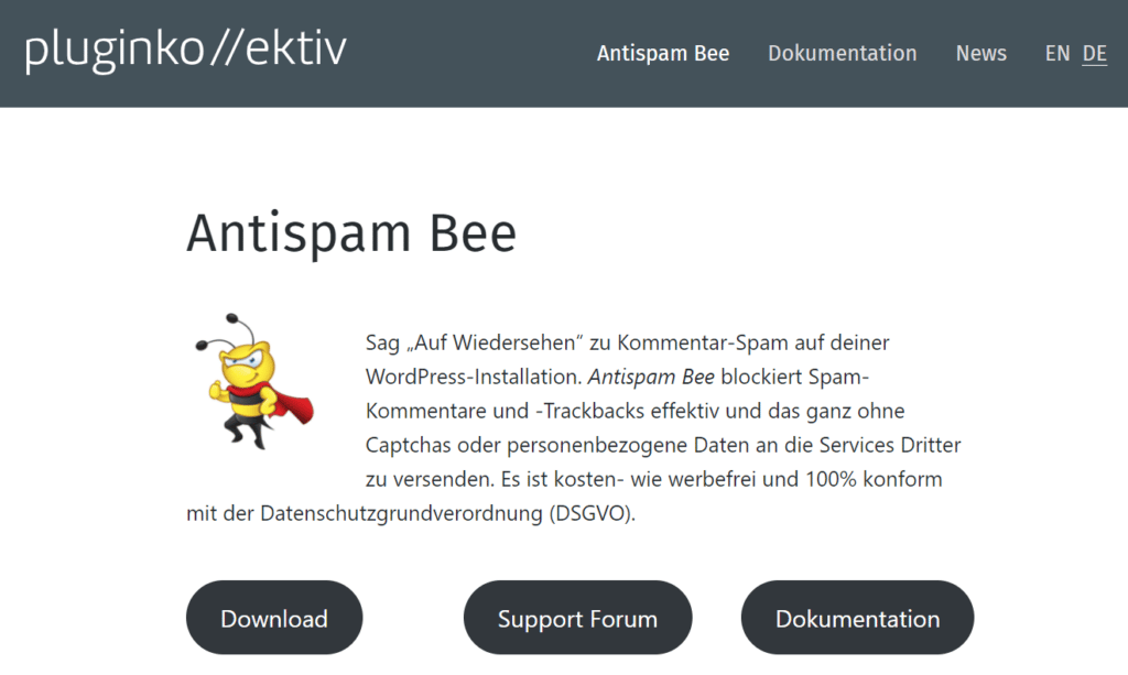 Security WordPress Plugin Antispam Bee