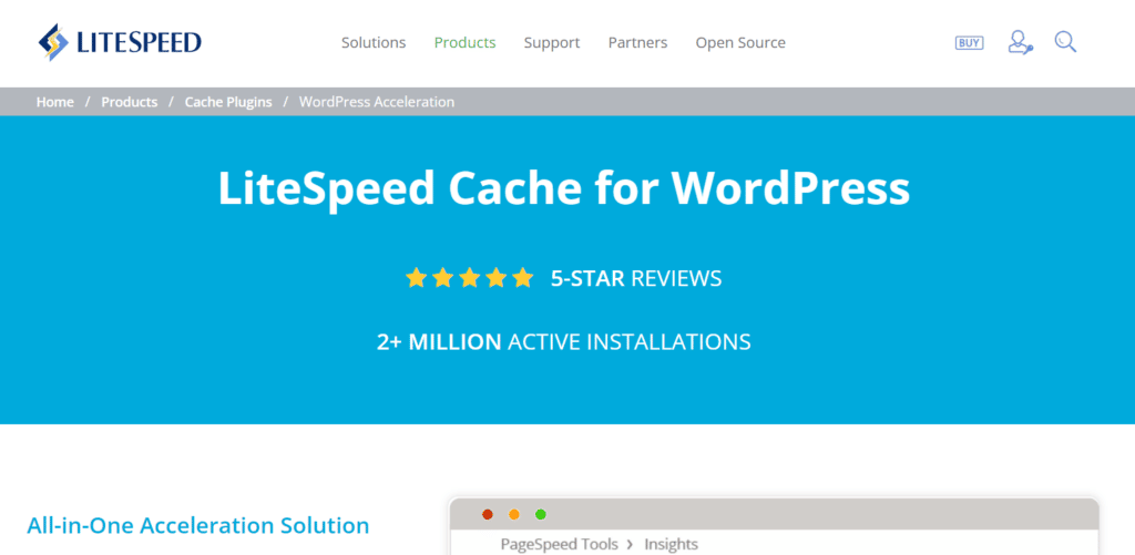Litespeed WordPress plugin for caching and performance