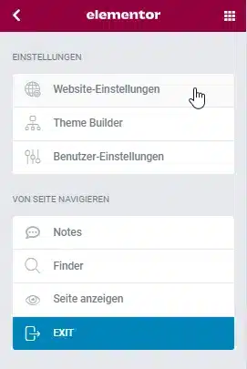Elementor Einstellungen