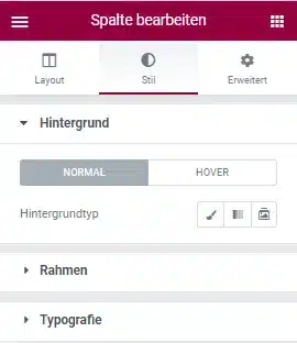 Elementor Stil Einstellungen