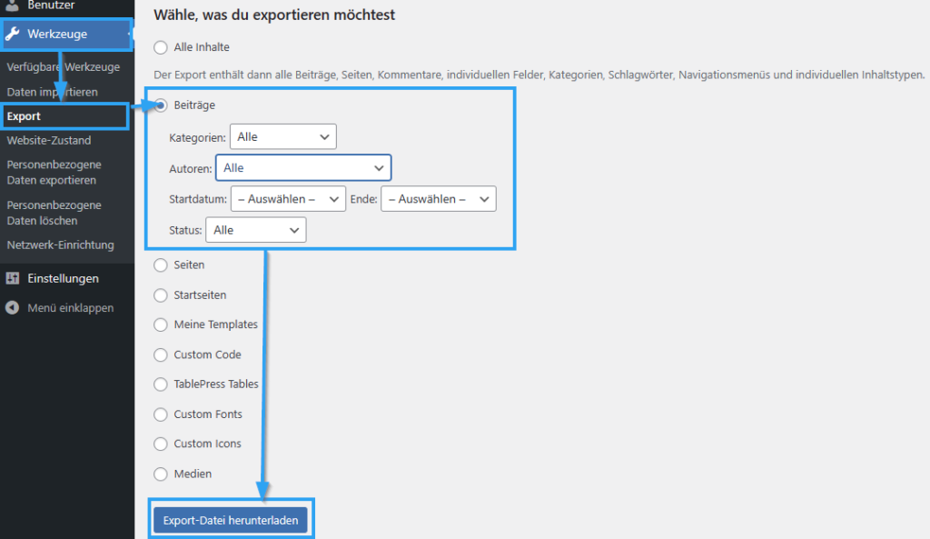 WordPress Exporter