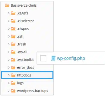 wp-config.php im Stammverzeichnis