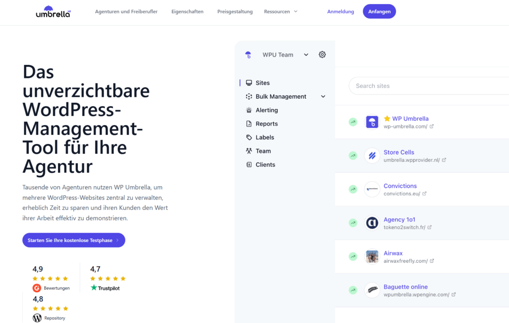 WP Umbrella WordPress Management Tool