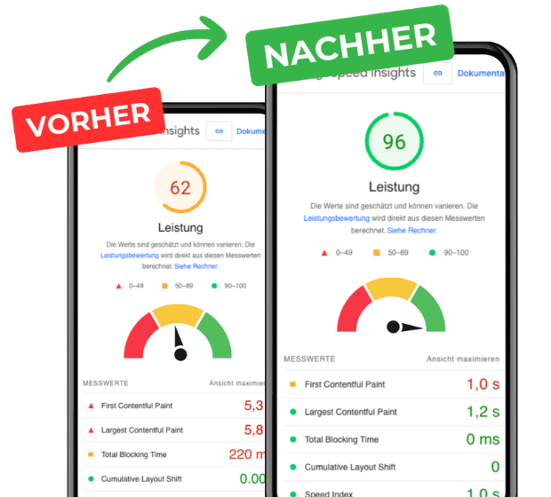 Vorher-Nachher Vergleich der WPspace Demo Migration